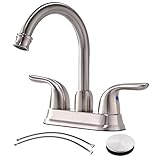 SHACO Brushed Nickel Bathroom Faucet, Lavatory Vanity RV Camper Sink Faucet, 4 Inch Centerset Bathro