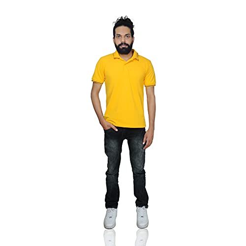 Image of Golden Yellow Mens Polo T Shirt