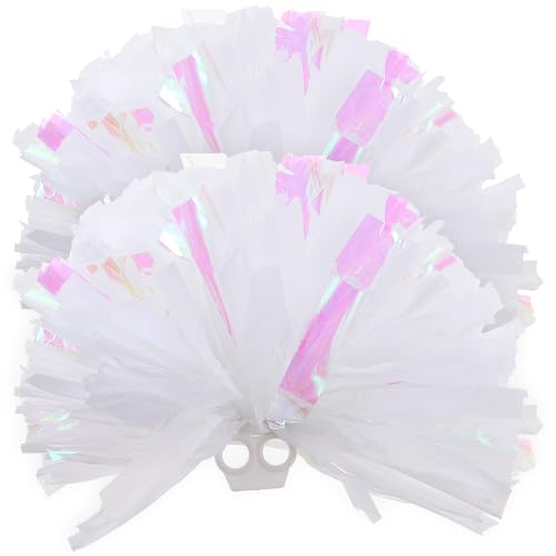 VICASKY 2 Pezzi Fiocchi Colorati da Cheerleader con Manico Accessori Sportivi Riutilizzabili per Danza e Tifo Decorazione per Eventi e Gare di Cheerleading