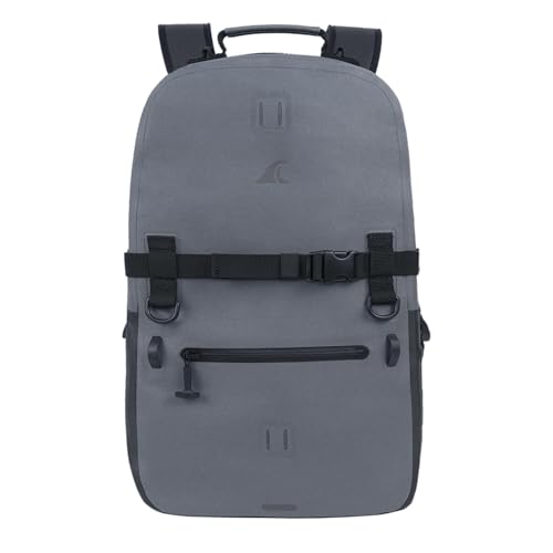 Image of Breakwater Supply Waterproof IP68 Backpack with 16-inch Laptop Sleeve and Phone Pocket for Travel, Work, Outdoors, Fishing, Boating, Hiking, Explorer 25L, Unisex, Floating Dry Bag (Cascade Gray)