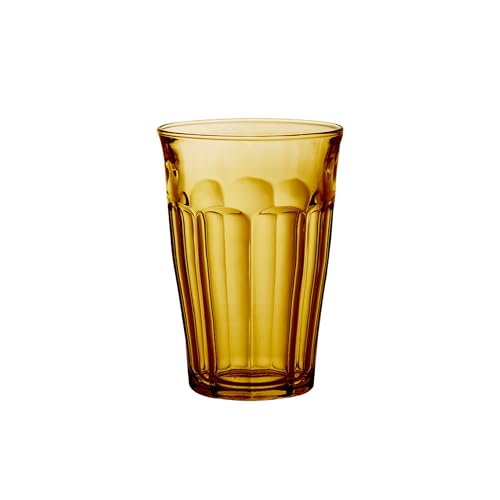 Duralex® France Picardie Amber Long Glass, 360ml Set of 4 Tumblers | Durable, 3X Stronger, Dishwasher-Safe, Microwave-Safe | Highball Tumbler | Ultra-Scratch Resistant
