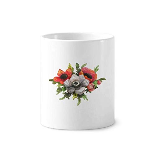 Tasse blanche 350 ml Fleurs Corn Poppy en porcelaine céramique premium