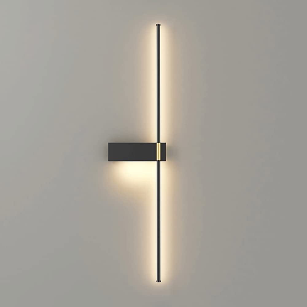 Lámpara de pared lineal negra LED moderna para fondo de sala de estar y pasillo