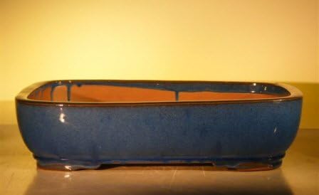 Bonsai Boy Blue Ceramic Bonsai Pot - Rectangle 16 0 x 12 5 x 4 0