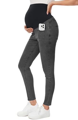 PACBREEZE Umstandsleggings für Schwangerschaft, Yoga, Activewear, volle Länge, Kompression, Schwangerschaft, Workout-Hose, 2 x Schwarz + 2 Verlängerungen, Größe M, 2 Stück