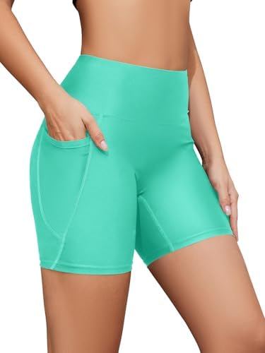 Fanient Zwemshorts voor dames, korte zomerzwembroek, sneldrogend, strand, zwemshort, watersport, badmode, shorts, yogabroek, fitnessbroek met zakken, maat 34-50, Kleurverloop., 40-42