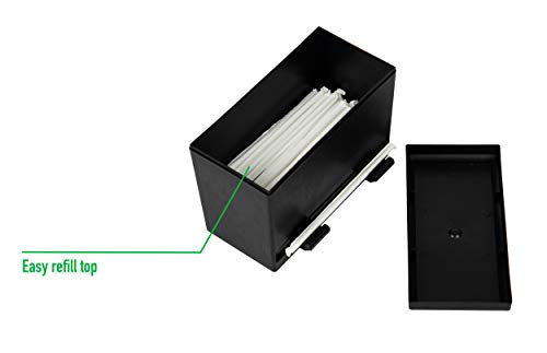 Mind Reader Anchor Collection, One Touch Straw Dispenser, Countertop Organizer, Black 4.5 X 9.25 X 7 #TOP6