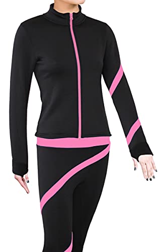 NY2 SPORTSWEAR Figure Skating Polartec Polar Fleece Spiral Jacket (Bubble Gum, Child Large)