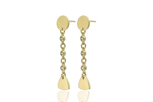 Boucles d'oreilles pendantes en or mat 14k pour illuminer vos tenues du quotidien au soir