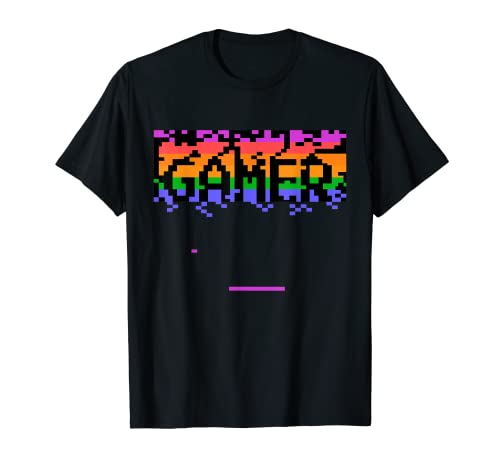 Retro Vintage Pixelated Pixel Videogioco Gamer Gaming Maglietta