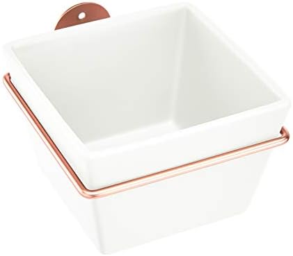 Amazon Basics Wall Planter, Square - White/Copper