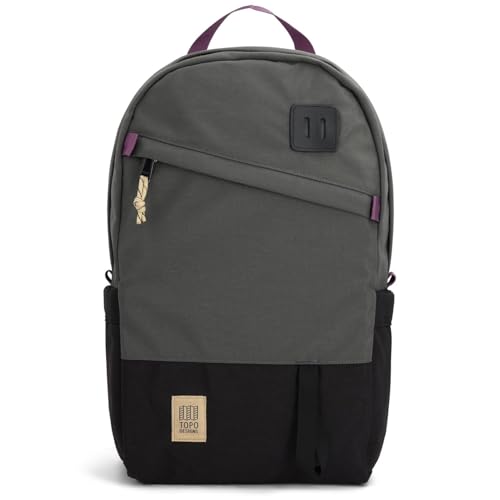 Image of Topo Designs Daypack Classic Backpack - Daily Carry Pack Designed in Denver, Functional Travel Bag, Recycled Nylon, 2 Padded Laptop Sleeves, 21L (Asphalt /Black)