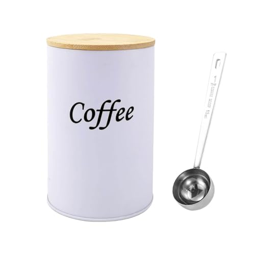 GANILITY Kaffeedose Luftdicht, Kaffeebohnen Behälter mit Löffel, Eisen Kaffeedose mit Holzdeckel, Kaffeebohnen Aufbewahrung, Vorratsbehälter...
