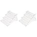 Yardwe 2pcs Acrylic Riser Display Shelf 4 Tier Acrylic Display Stands Clear Display Riser for Dessert Perfume Collection
