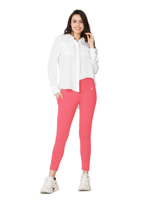 Image of VSTAR PL02 Women Ankle Length Stretchable Slim Fit Leggings with Secured Side Pocket | Moisture-Wicking | Soft Waistband & Cotton-Elastane Fabric