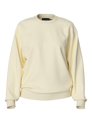 PIECES Female Sweatshirt PCCHILLI Loose Fit, White Pepper, S