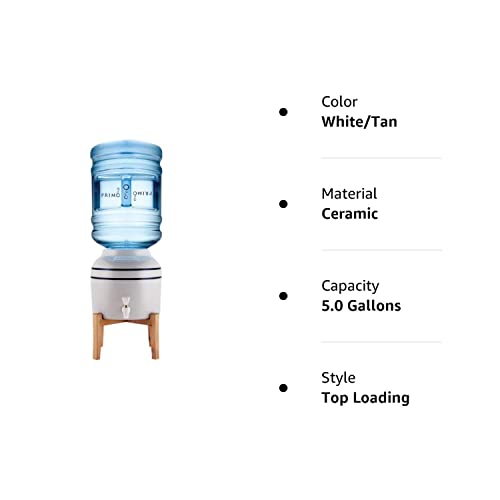 Primo Ceramic Countertop Water Jug Dispenser/Crock With Stand, Water Dispenser For 5 Gallon Bottle #TOP2