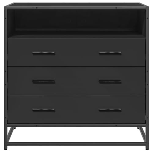Vidaxl Cassettiera Nera 70X41X70 Cm In Legno Multistrato, Mobile Con Cassetti, Credenza, Credenza Con Cassetti, Mobile Contenitore - 5
