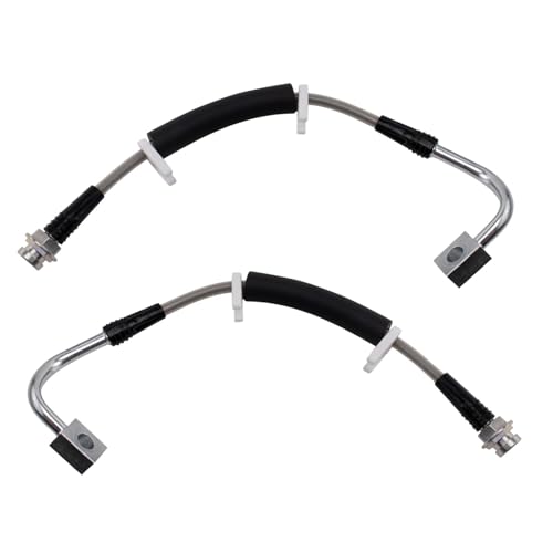 Image of TRQ Rear Brake Hose Set Compatible with 2011-2016 Chrysler Town Country Dodge Grand Caravan 2012-2015 Ram C /V 2011-2014 Volkswagen Routan