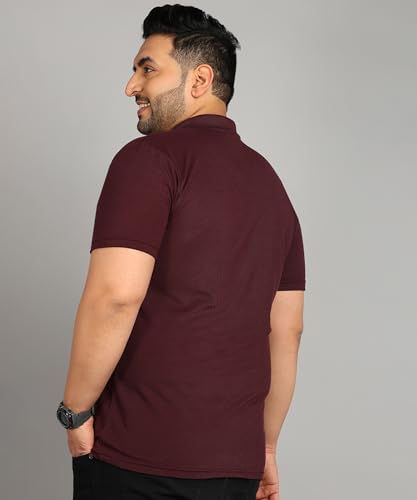 Image of INKKR Plus Size Men's Regular Fit Solid Polo Tshirt