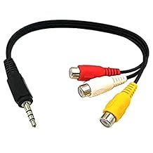 Wpeng 3.5mm 1/8" Male Plug to 3 RCA Female Adapter Cable, Adapter Connectors for AV,Audio, Video, LCD TV,HDTV - 10 inch3.5M/3RCA F