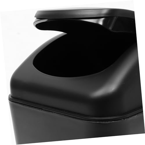 Caneca de Basura Plástica Negra Estrecha con Tapa Abatible miniatura 6
