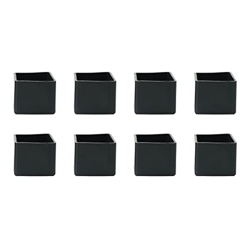 METALLIXITY Chair Leg End Cover (25mm x 25mm) 8Pcs, Square Rubber Furniture Feet Caps Floor Protector
