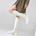 TEAIEUI Women's Knee High Boots Fashion Platform Lug Sole Tall Riding Boots Comfortable Stretch Calf Dress Long Boots Beige 6