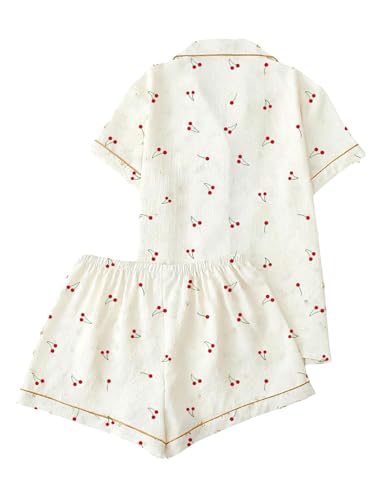 Image of Remidoo Women's Silk Satin Pajama Set Striped Button Up Pjs Short Sleeve Loungewear