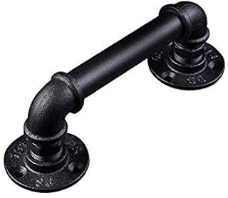 CCJH Retro Maniglia per Porta Scorrevole Nero Ghisa Tirare e Lavare la Maniglia per Porta Scorrevole in Legno, 26 cm x 7 cm