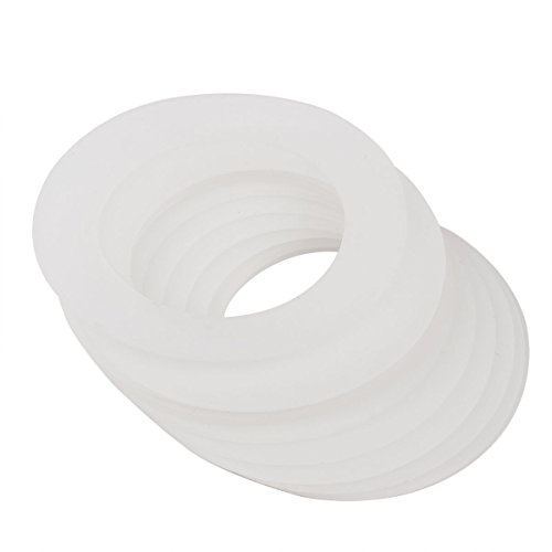 10Pcs Silicone Gasket Sealing Rings Reusable Food-Grade Airtight Rubber Seal For Mason Jar Lids White 2.8 Inch #TOP23