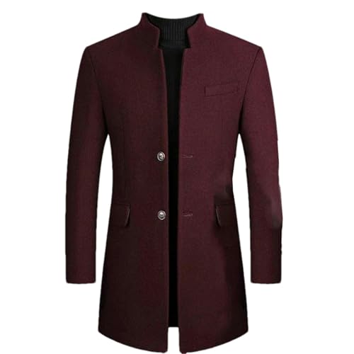 Manteau coupe-vent épais en laine pour homme veste chaude automne hiver col montant