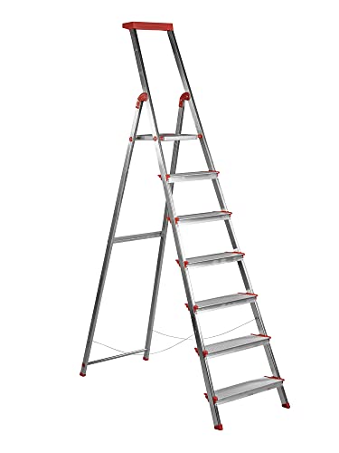 Escalera Aluminio Rolser BRICO 220 7 Peldaños Anchos. Certificada según Norma Europea EN-131 para Uso doméstico y Profesional.