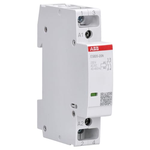 ABB ESB20-20N-06 Installationsschütz (Schließer) 20 A 2 NO 230 V AC/DC 2-polig 18 mm für DIN-Hutschiene geräuscharm