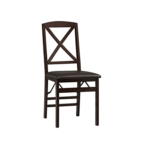 Linon Fully Assembled Triena X Back Folding Chair Set of