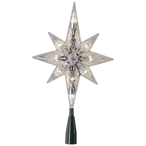 Lighted Faceted Star of Bethlehem Christmas Tree Topper- 13.5