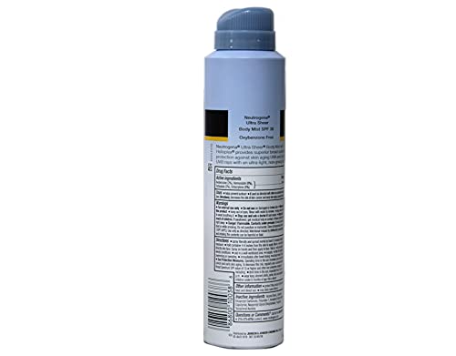 Neutrogena Ultra Sheer Body Mist Fullreach Sunscreen Spray Broad Spectrum Spf 30, Lightweight & Water Resistant, Oil-Free & Non-Comedogenic, 5 Oz (Pack Of 2) #TOP1