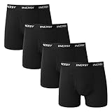 INNERSY Men's Mesh Boxer Briefs Cooling Breathable Sports Underwear W/Fly 4-Pack(Black,Large)