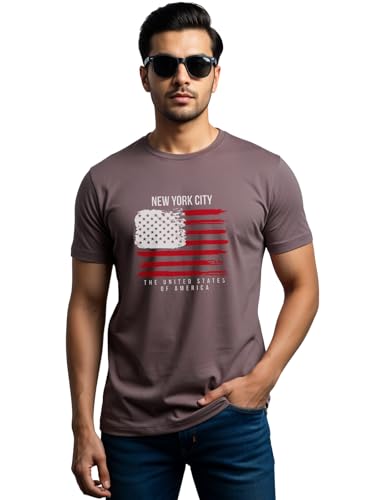Image of ADRO Men's 100% Cotton Regular Fit T-Shirt