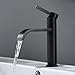 Produktbild Delicaho Wasserhahn Bad armatur badarmatur Schwarz, Mischbatterie bad Badarmaturen Waschtisch Waschbecken einhebel Waschtischarmatur für badezimmer matt