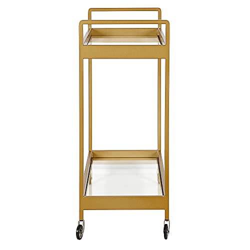 Image of Cooper 33'' Wide Rectangular Bar Cart in Brass
