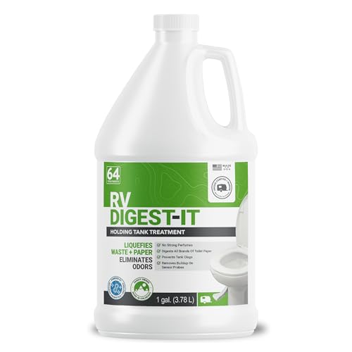 Unique RV Digest-It Classic RV Toilet Treatment - Eliminates Odors at the Source and Liquifies Waste - 64 Uses Per Bottle (128 oz)