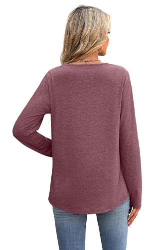 Image of XIEERDUO Boho Tops for Women Blouses Dressy Casual V Neck Long Sleeve Shirts Fall Outfits Trendy Vacation Clothes