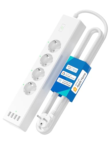 Ciabatta Wi-Fi Intelligente Con 4 Prese E 2 USB, Controllo Vocale E Timer, Compatibile Alexa E Google Home