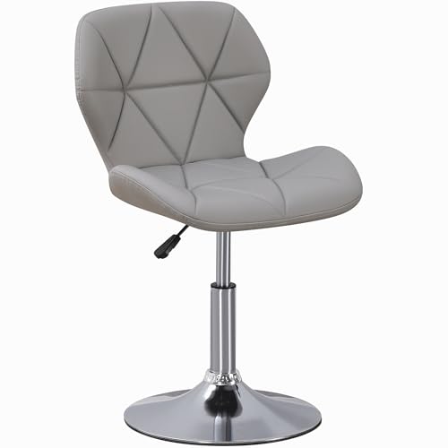 Charles Jacobs Static Swivel Geometric Design Chair with Adjustable Height - Grey PU