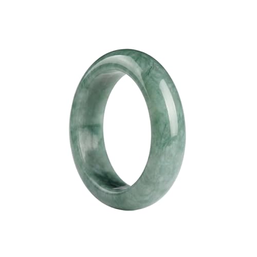 ALOHAPLUS Natural Grade A Jadeite Ring - Genuine Untreated Hand Carved Jade Band Rings for Men & Women - Chinese Style Original Design Jewelry with Gift Box (Green Jade Classic 8)
