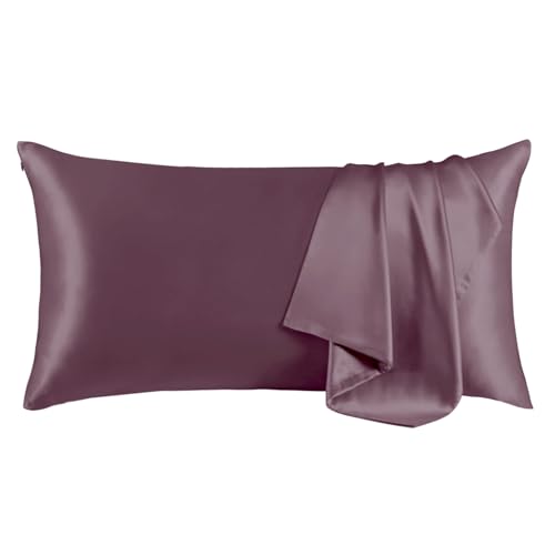 THXSILK 100% Mulberry Silk Pillowcase, Cal King Size Pillowcase, Purple