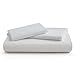 100% Washed Cotton Duvet Cover Queen Size, White Linen Like Breathable Natural Bedding Set (No Comforter), 90x90 Inches