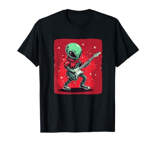 Image of Shredding Alien Brings Galactic Guitar Vibes T-Shirt