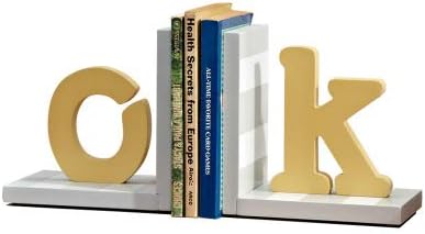 Kids Bookends Wood OK Bookend Nursery Room Kids Room Decorative Book Rack Baby Kids Gift Idea (OK)